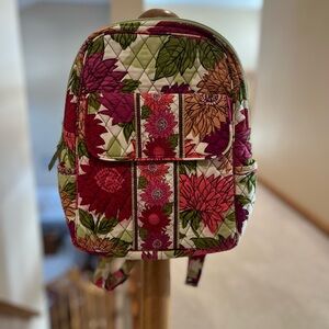 Vera Bradley Floral Quilted Backpack Hello Dahlia Pattern EUC